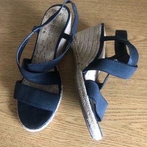 Black espadrilles wedges